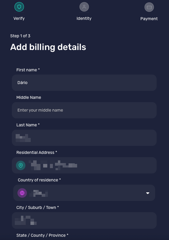 Add Billing Details Example